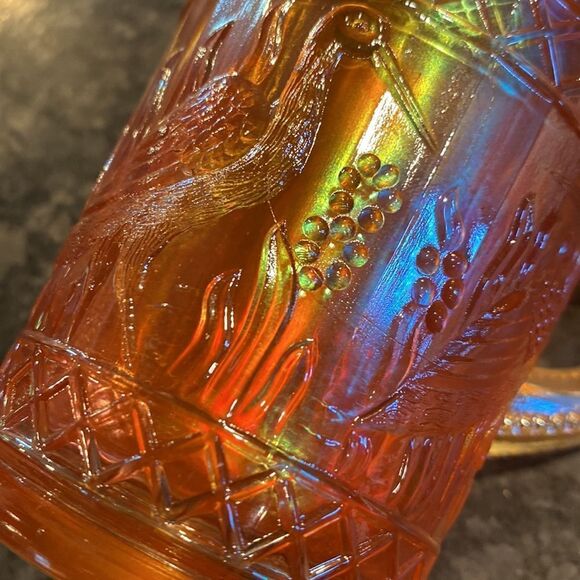 Carnival Glass Mug Stork & Rushes Dugan - Picture 5 of 11